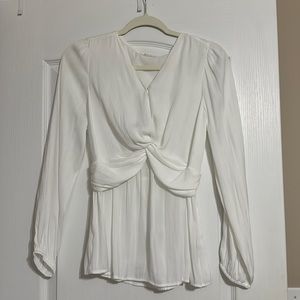 Pleione white womens long sleeve top size S